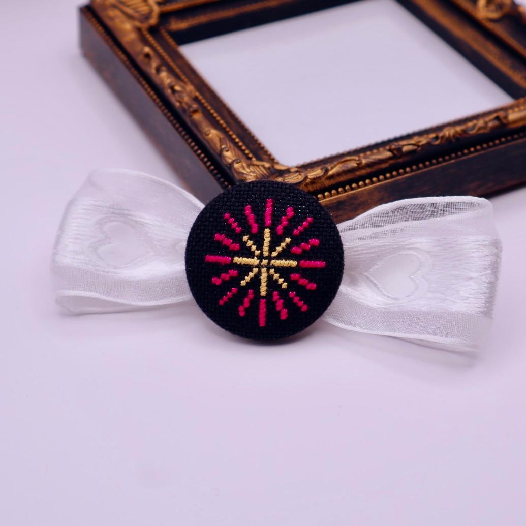 花火　くるみボタン　クロスステッチ刺繍 | 9枚目